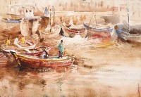 Farrukh Naseem, 15 x 22 Inch, Watercolor On Paper, Seascape Painting,AC-FN-102